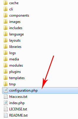 Файл конфигурации joomla 3
